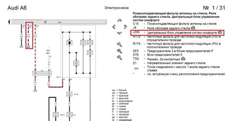 Audi A6 vairo kolonėlės schema