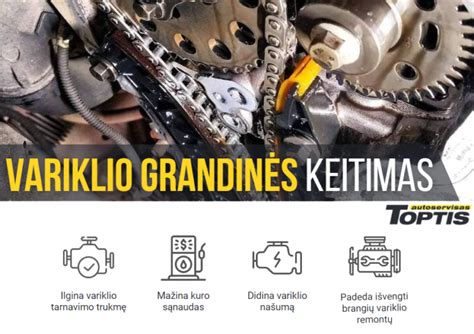 Variklio paskirstymo diržo ir grandinės veikimo schema