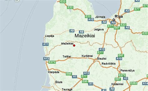 Map of Mažeikiai with marked autoservice locations