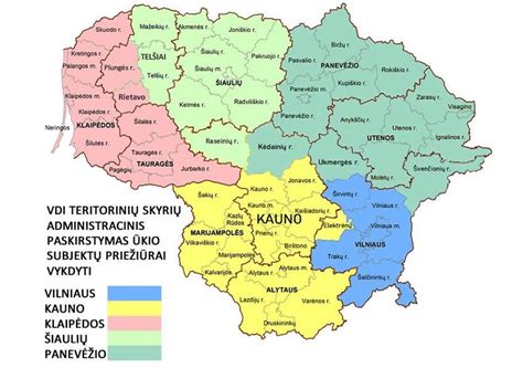 Žemėlapis su draudimo bendrovių skyrių lokacijomis