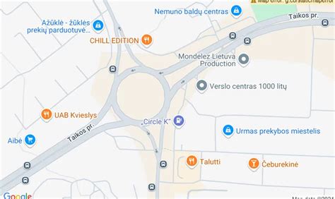 Žemėlapis su Taikos prospektu Kaune