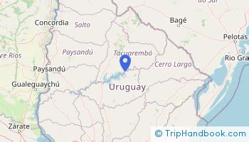 Urugvajaus žemėlapis su kaimyninėmis šalimis