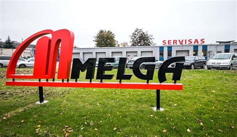Parduotuvės Melga logotipas ir adresai