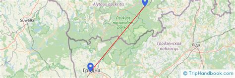 Kelio Vilnius-Varėna-Gardinas žemėlapis