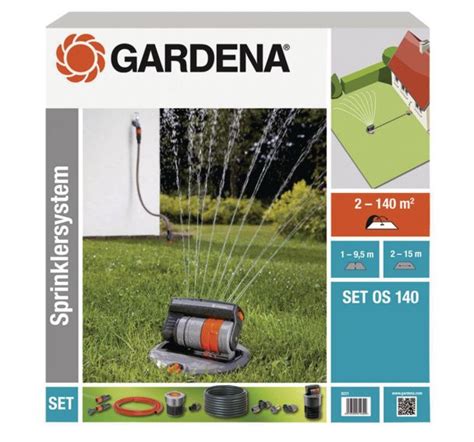 Schema, kaip veikia GARDENA OS 140 švytuoklinis purkštukas