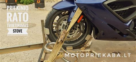 Detalė: motociklo tvirtinimas diržais