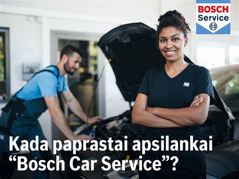 Bosch Car Service logotipas ir BMW automobilis