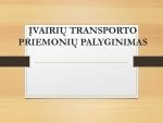 Transporto priemonių kategorijų palyginimas