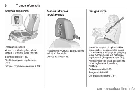 galvos atramos reguliavimas automobilyje