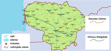 Ilinojaus žemėlapis su svarbiausiais miestais