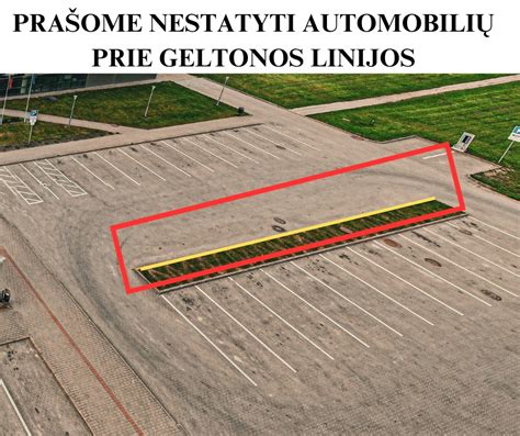Ženklai ir linijos automobilių stovėjimo aikštelėje