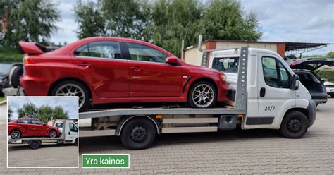 Automobilio pervežimas su traliuku