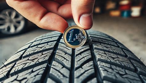 Padangų protektoriaus gylio matavimas su moneta