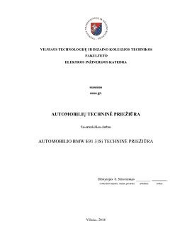 BMW techninė priežiūra