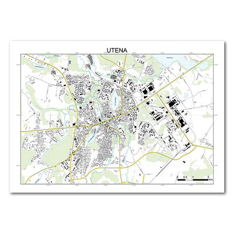 Žemėlapis su Utenos egzaminų centro lokacija ir aplinkinėmis gatvėmis