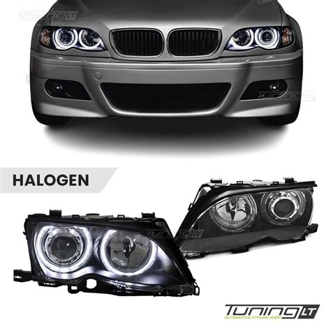 BMW E36 priekiniai žibintai su angel eyes