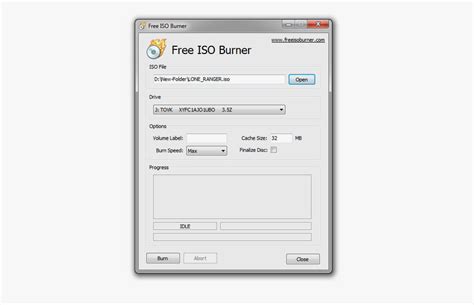 Free ISO Burner programos sąsaja