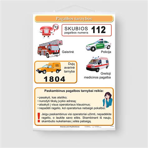 Kelio ženklas su pagalbos tarnybos telefono numeriu
