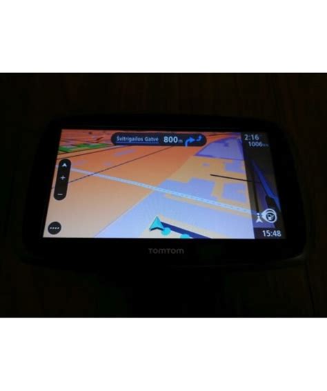 TomTom navigacijos meniu su garso nustatymų parinktimis
