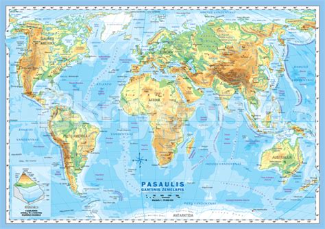 Pasaulio žemėlapis su spalvų asociacijomis