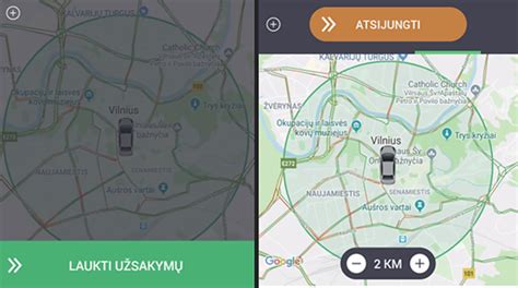 Vairuotojo ir keleivio bendravimas per programėlę