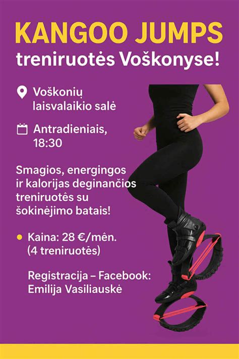 Žmogaus kūno treniruotės schema su Kangoo Jumps