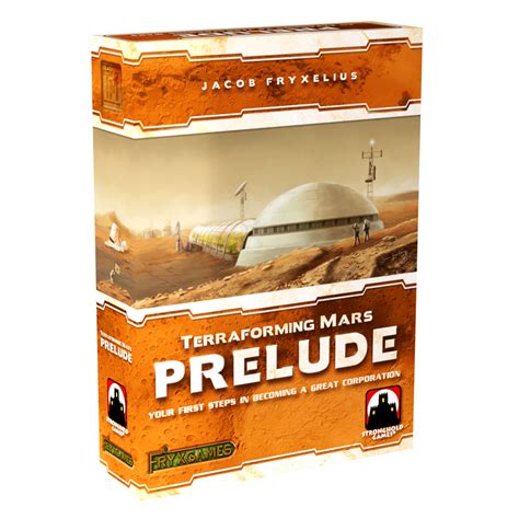 Terraforming Mars žaidimo lenta su Prelude kortomis