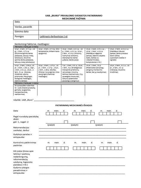 Medicininė pažyma vairuotojui