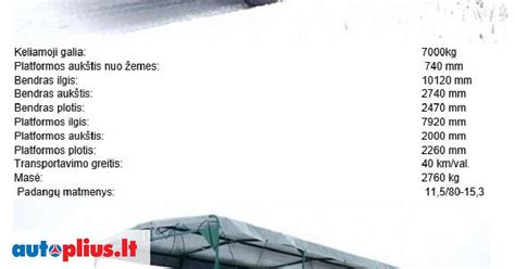 Gyvulių pervežimo priekabų palyginimas lentelėje