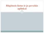 Rūgštusis lietus ir jo poveikis aplinkai