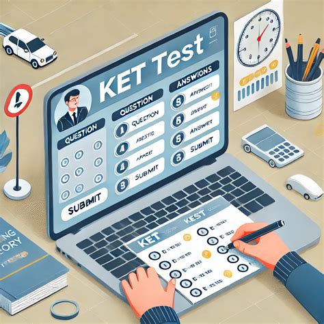 Infografika su KET testų paruošimo etapais