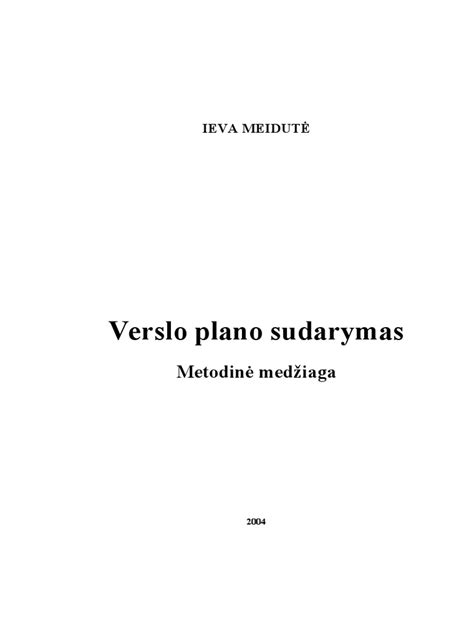 Verslo plano sudarymas