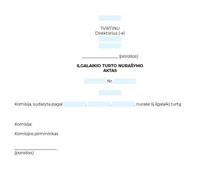 Ilgalaikio turto nurašymo akto pavyzdys