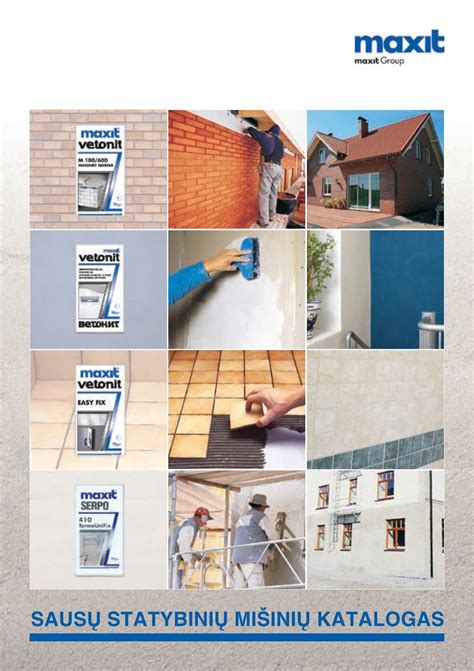 Įvairūs statybinių mišinių pavyzdžiai