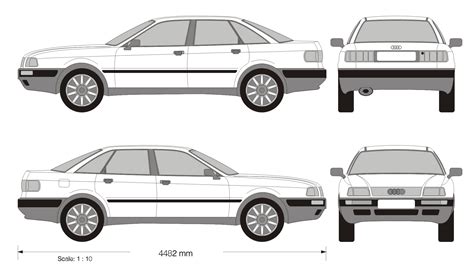 Audi 80 B4 ratlankio parametrų schema