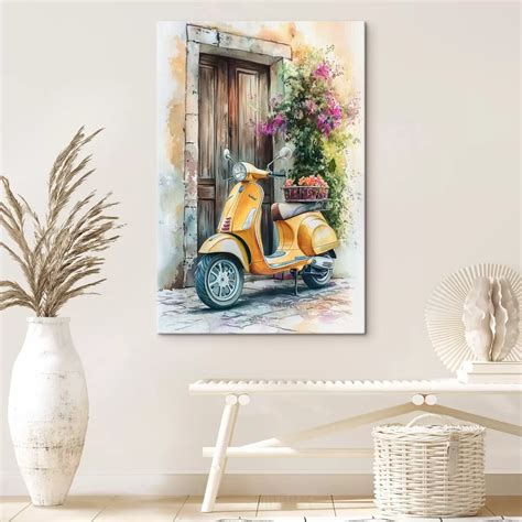 Vespa motoroleris prie jūros