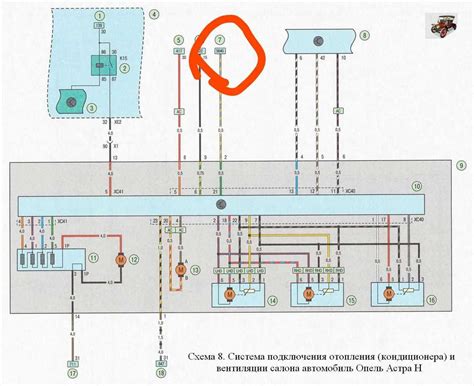 Opel Astra automobilio galinės dalies schema