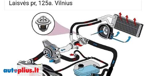 Schematinis Peugeot 307 salono ventiliacijos sistemos pavaizdavimas