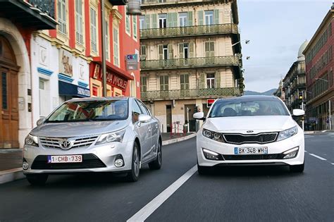Kia Optima ir Toyota Avensis dizaino palyginimas