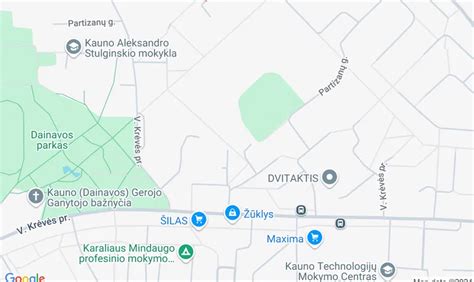 Žemėlapis su vairavimo mokyklos filialais Kaune ir apylinkėse