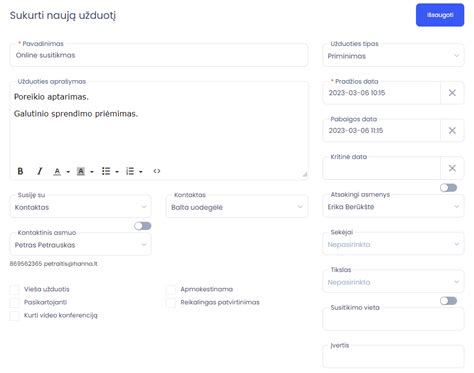 Autoplius.lt skelbimo kūrimo forma