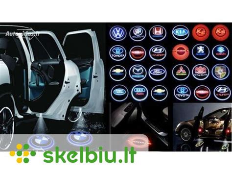 Skirtingi automobilio LED 3D logotipų dizainai