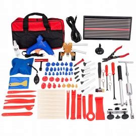 Įvairūs automobilio kėbulo lyginimo įrankiai