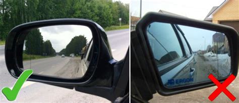 Diagrama vaizduojanti šoninių veidrodėlių reguliavimą