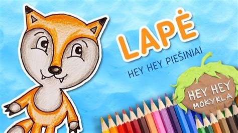 Animacinė lapė piešimo pamokos žingsniai