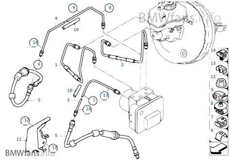 BMW E46 galinių stabdžių sistemos schema