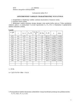 Asinchroninio variklio mechaninės charakteristikos esant skirtingiems dažniams