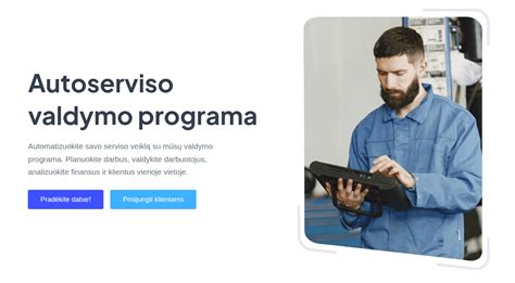 Schematinis autoserviso valdymo programos funkcionalumo pavaizdavimas