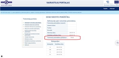 Vairuotojo pažymėjimo grąžinimo procesas