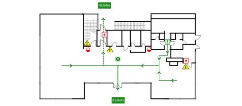 Autoserviso evakuacijos plano schema